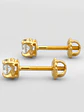 Aros chatón circón chicos Oro 18k - Miniatura 2