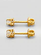 Aros chatón circón chicos Oro 18k - Miniatura 3