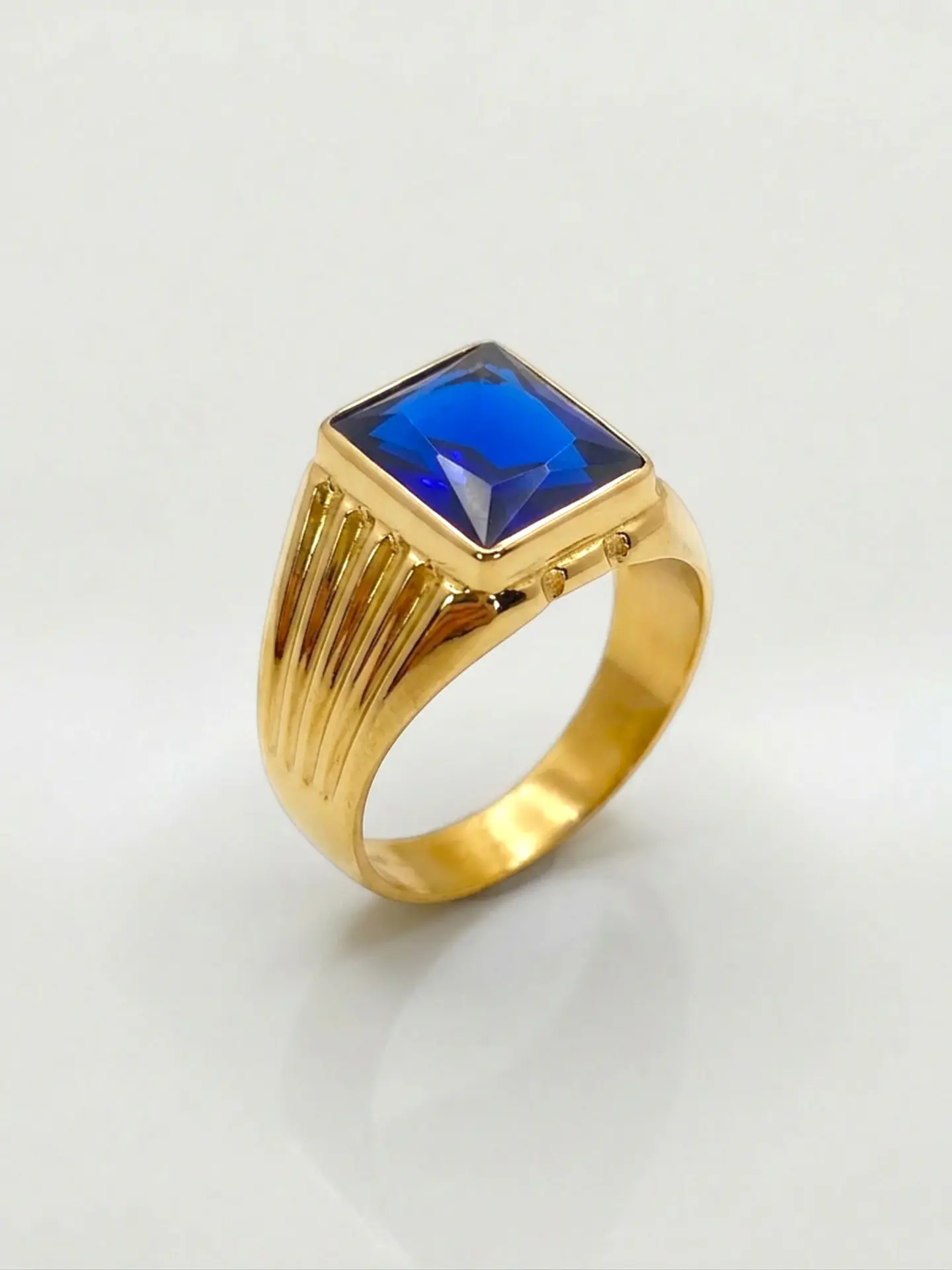 Anillo sello real zafiro Oro 18k 3