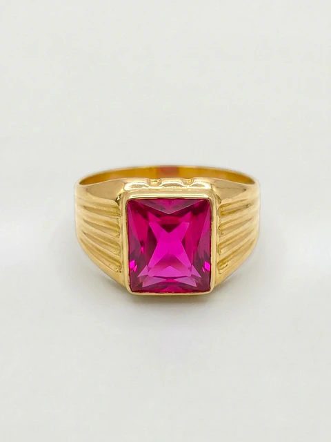 Anillo sello rubi Oro 18k