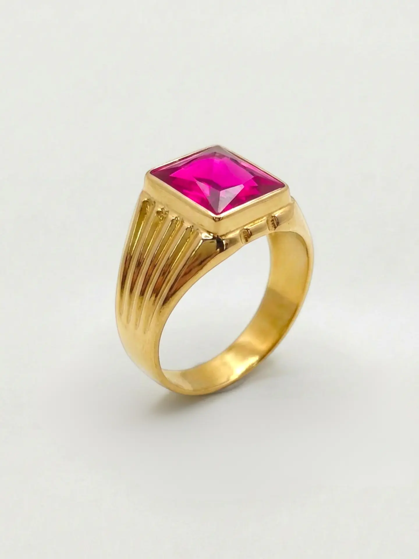 Anillo sello rubi Oro 18k 3