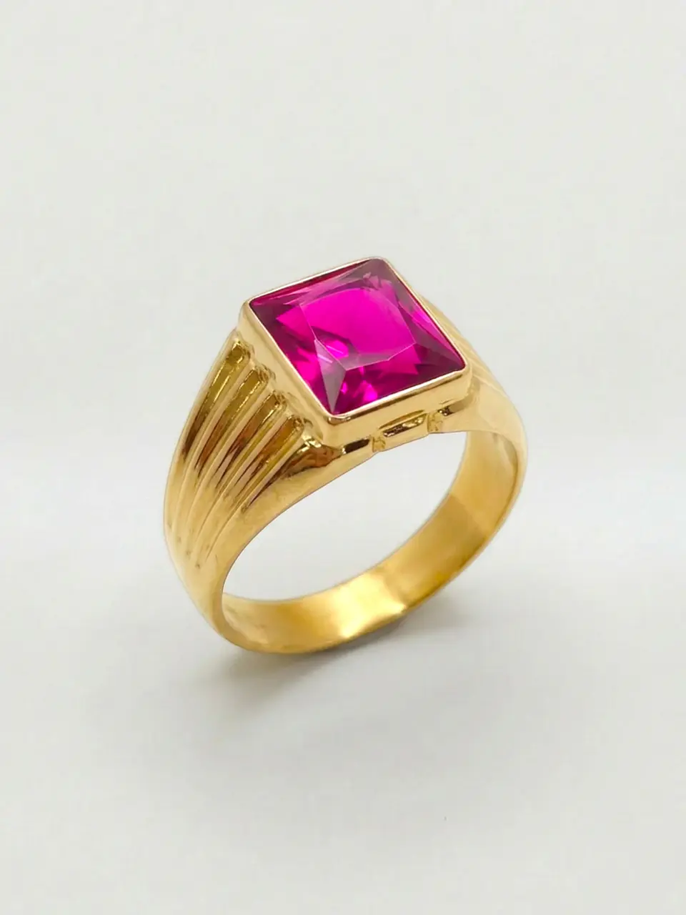 Anillo sello rubi Oro 18k 4