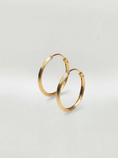 Aros Argollas Talladas de Gala Oro 18k