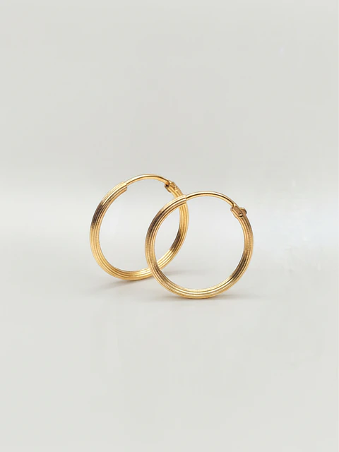 Aros Argollas Talladas de Gala Oro 18k