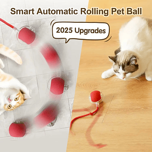 Brinquedo interativo de bola de gato, bola de rolamento automática com cauda!