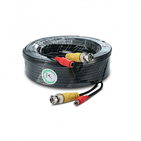 CABLE CCTV 18M BNC Y PLUG 2.1MM