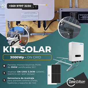 KIT DE ENERGIA SOLAR ON GRID 3KWP