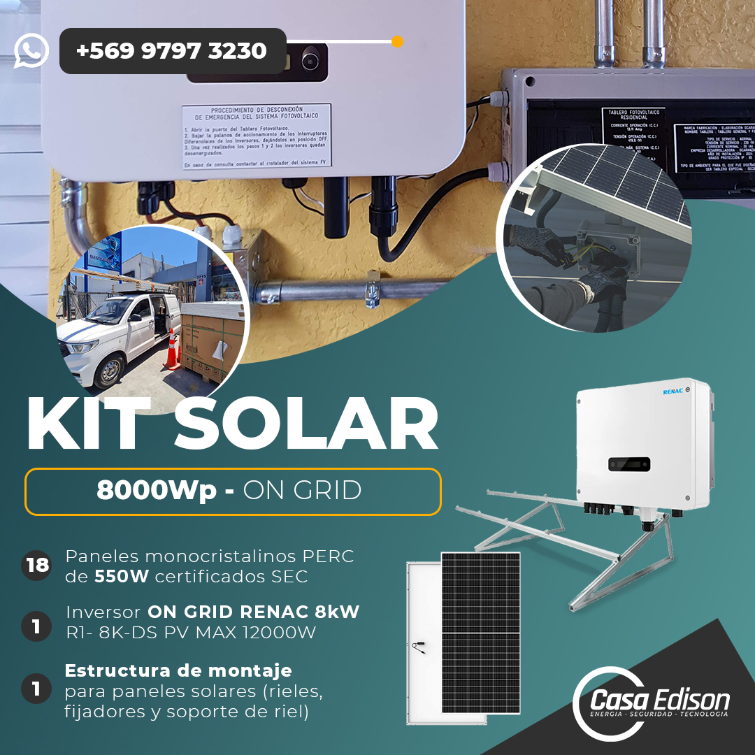 KIT DE ENERGIA SOLAR ON GRID 8KWP