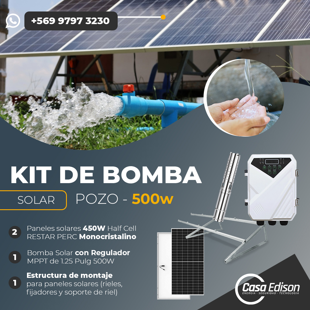 KIT DE BOMBA SOLAR 500W PARA POZO 1