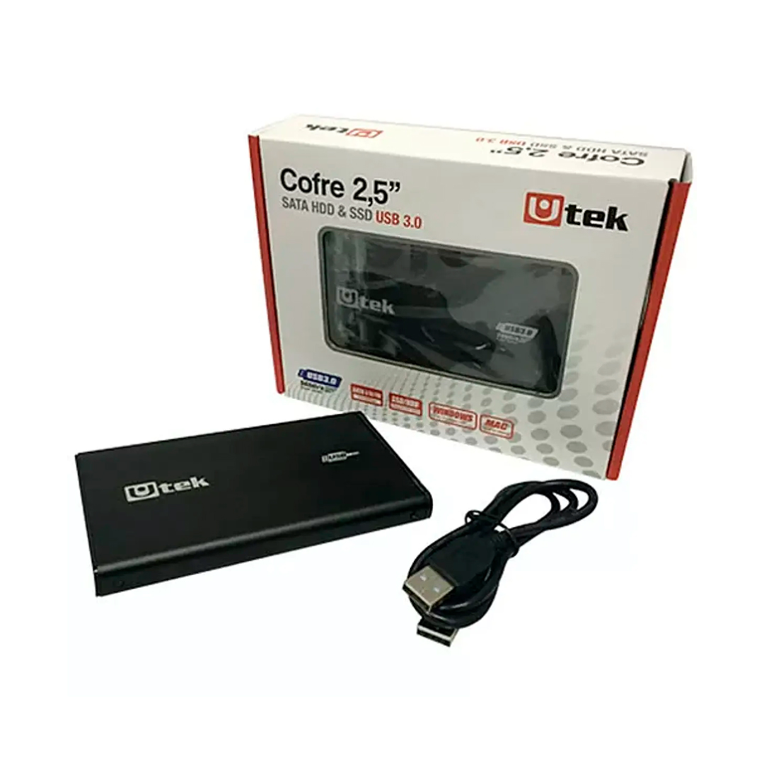 COFRE 2.5 USB 3.0 NEGRO UTEK UT-HDD030BL