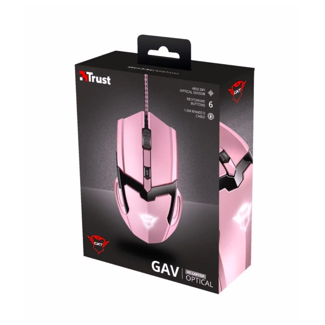 TRUST GXT 101P MOUSE GAMER ROSADO