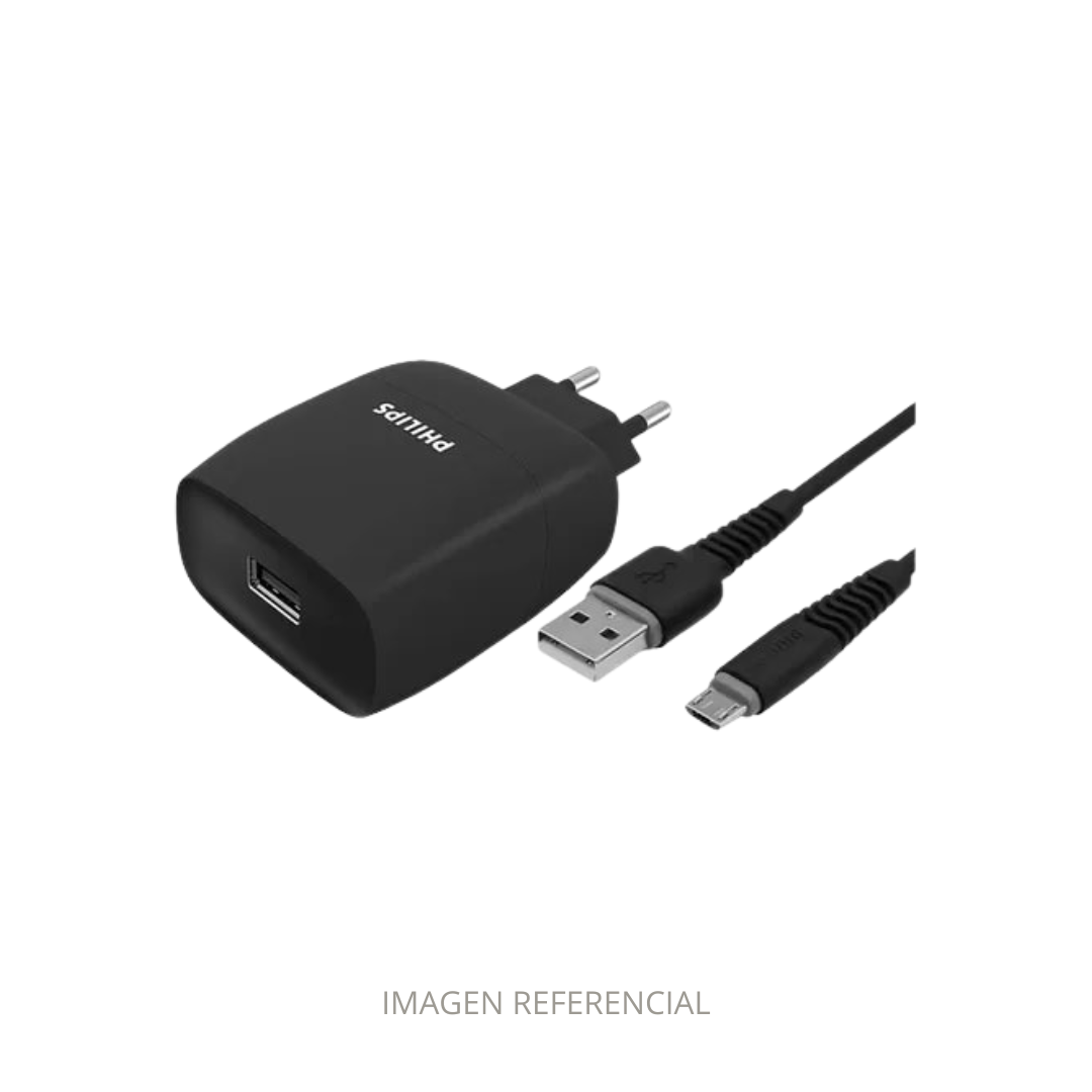 CARGADOR PHILIPS 2.1A/10.5W + CABLE MICRO USB
