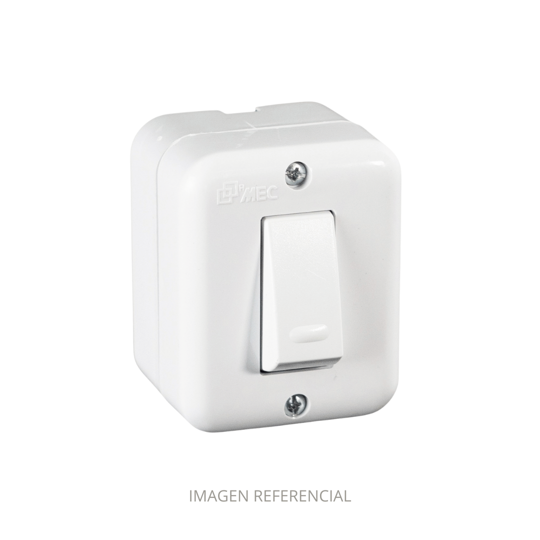 INTERRUPTOR PULSADOR EMBUTIDO 250V 10A BLANCO MEC