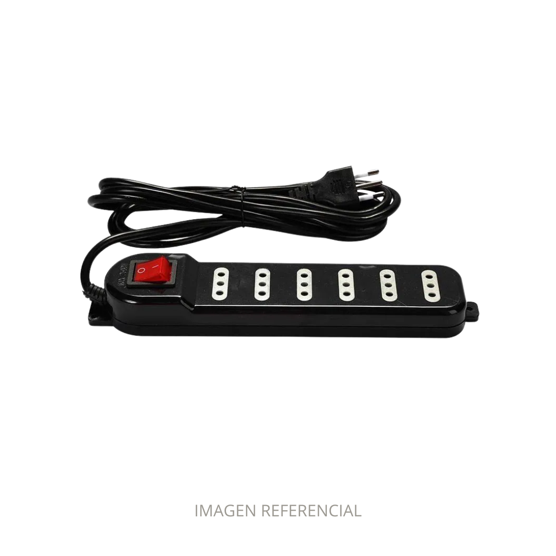 ALARGADOR 3 MTS MULT. C/SWITCH 6 POSICIONES NEGRO MACROTEL ME-070B