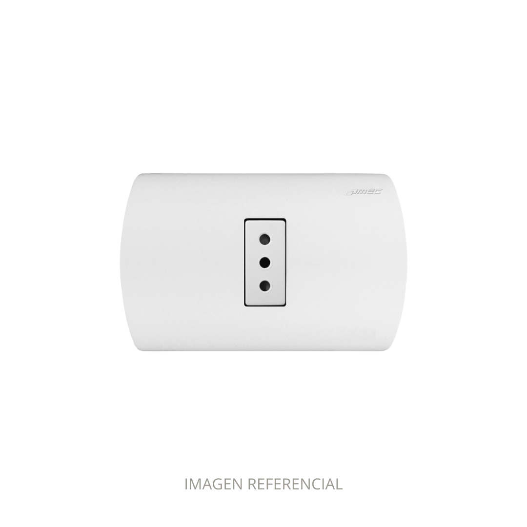 TOMA CORRIENTE SENCILLO 2P+T/250V 10A EMBUTIDO ARIS BLANCO 0200TA0501 MEC