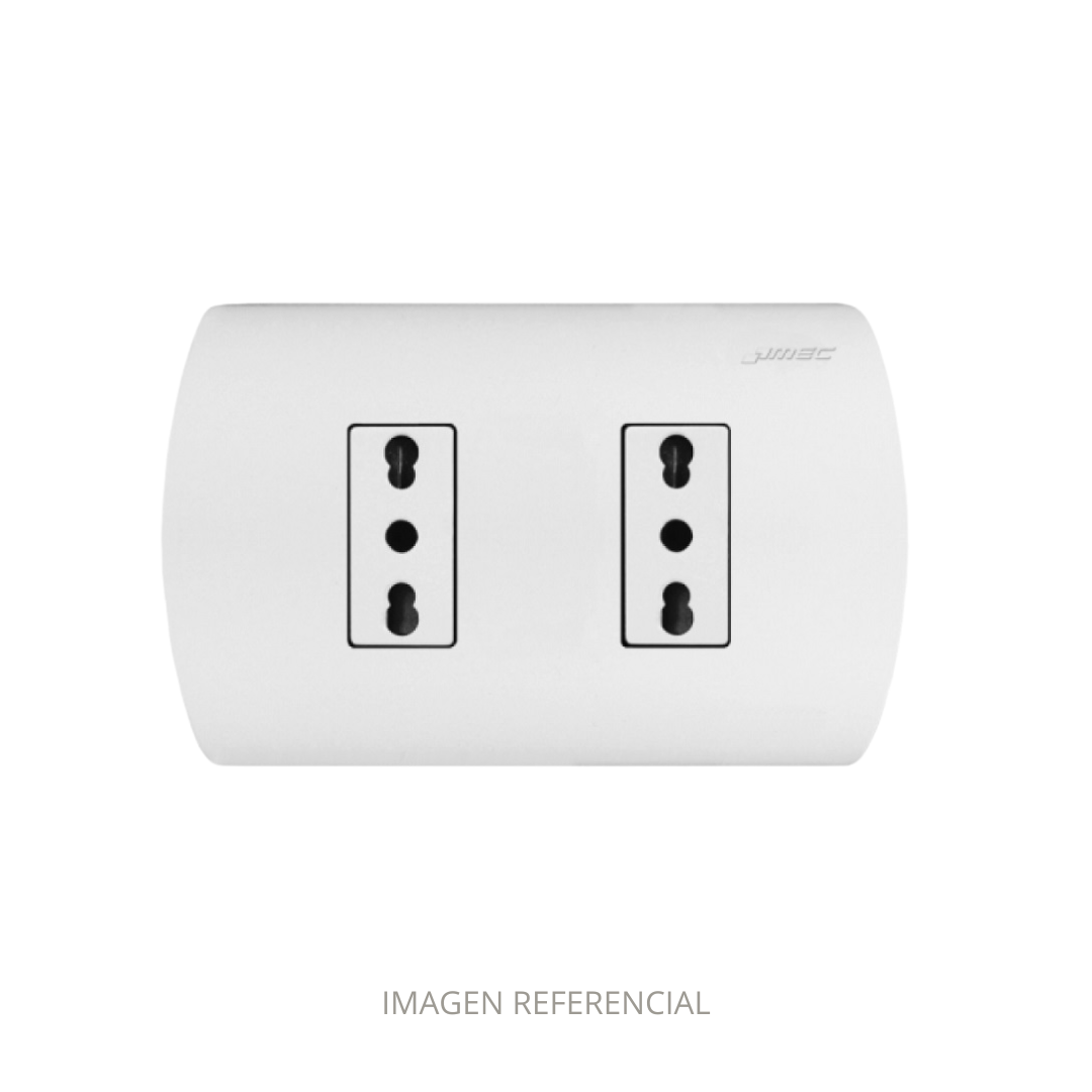 TOMA CORRIENTE DOBLE EMBUTIDO 10/16 ARIS PRO BLANCO 0200AP0557