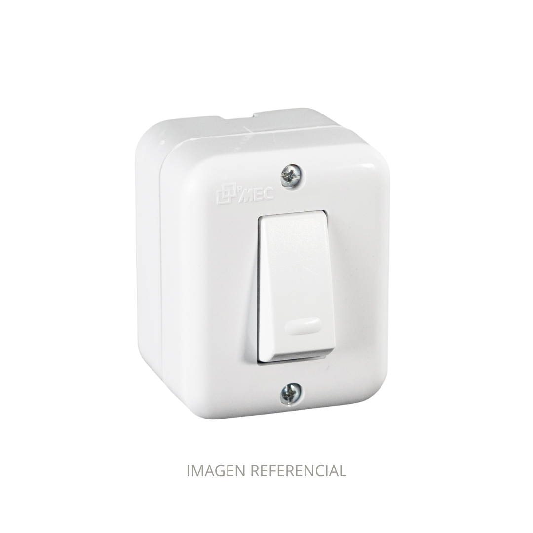 INTERRUPTOR 9/12 10A BLANCO SOBREPUESTO ARIS MEC