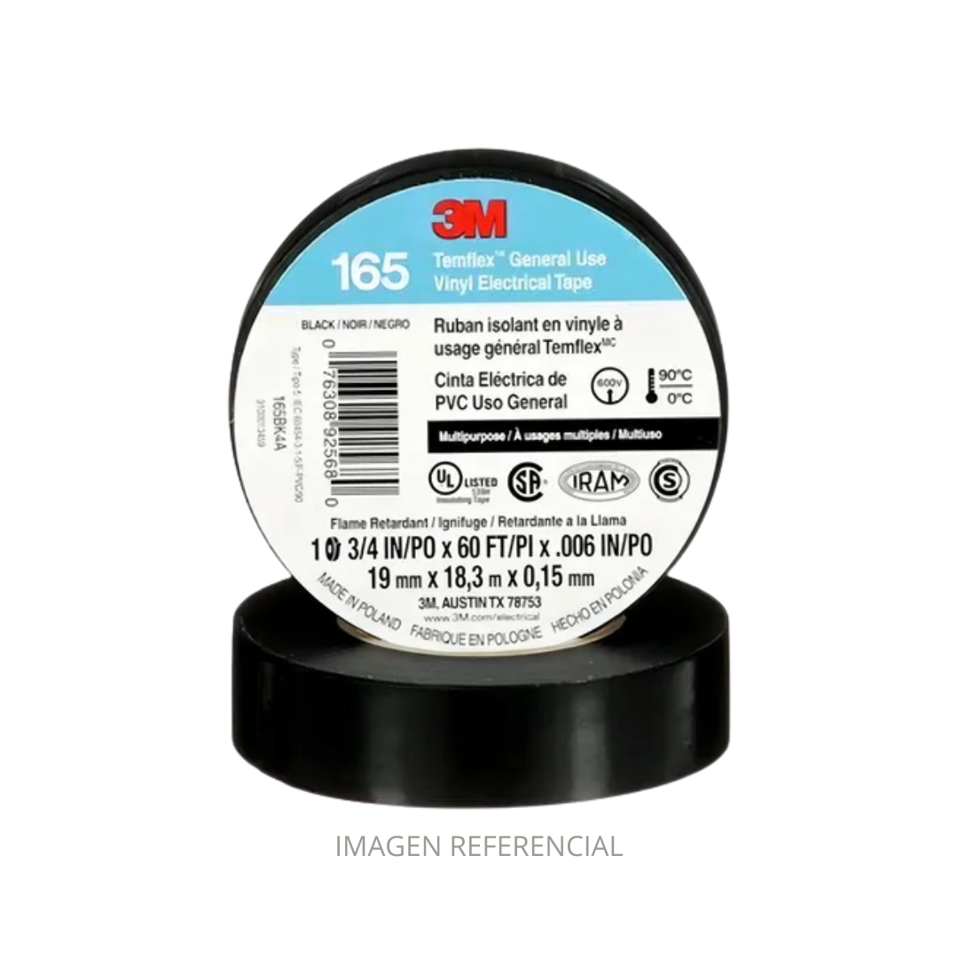 CINTA AISLANTE 3/4 X 10 MTS NEGRA 3M 1500