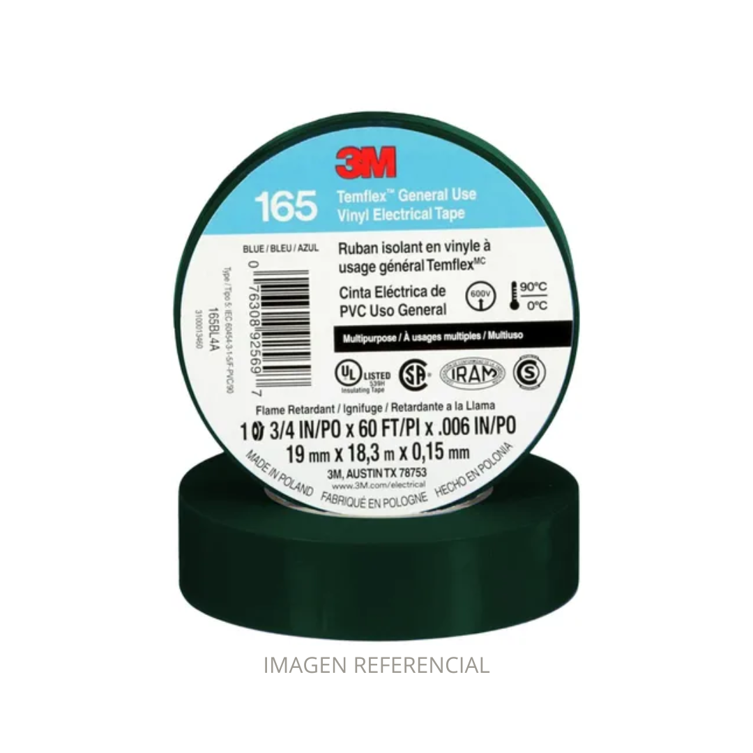 CINTA AISLANTE 3M VERDE 18MTS TEMFLEX 19MM