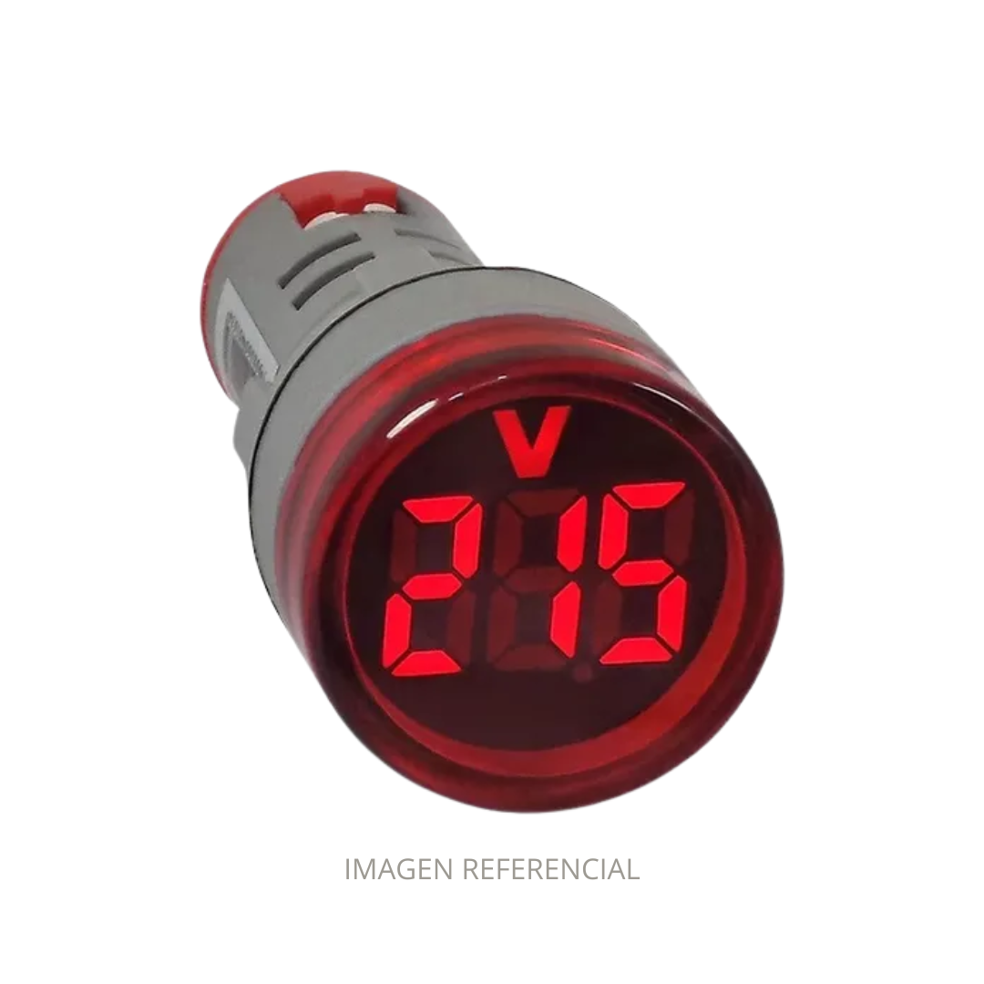 LUZ PILOTO ROJA CON VOLTIMETRO 60-500 VAC