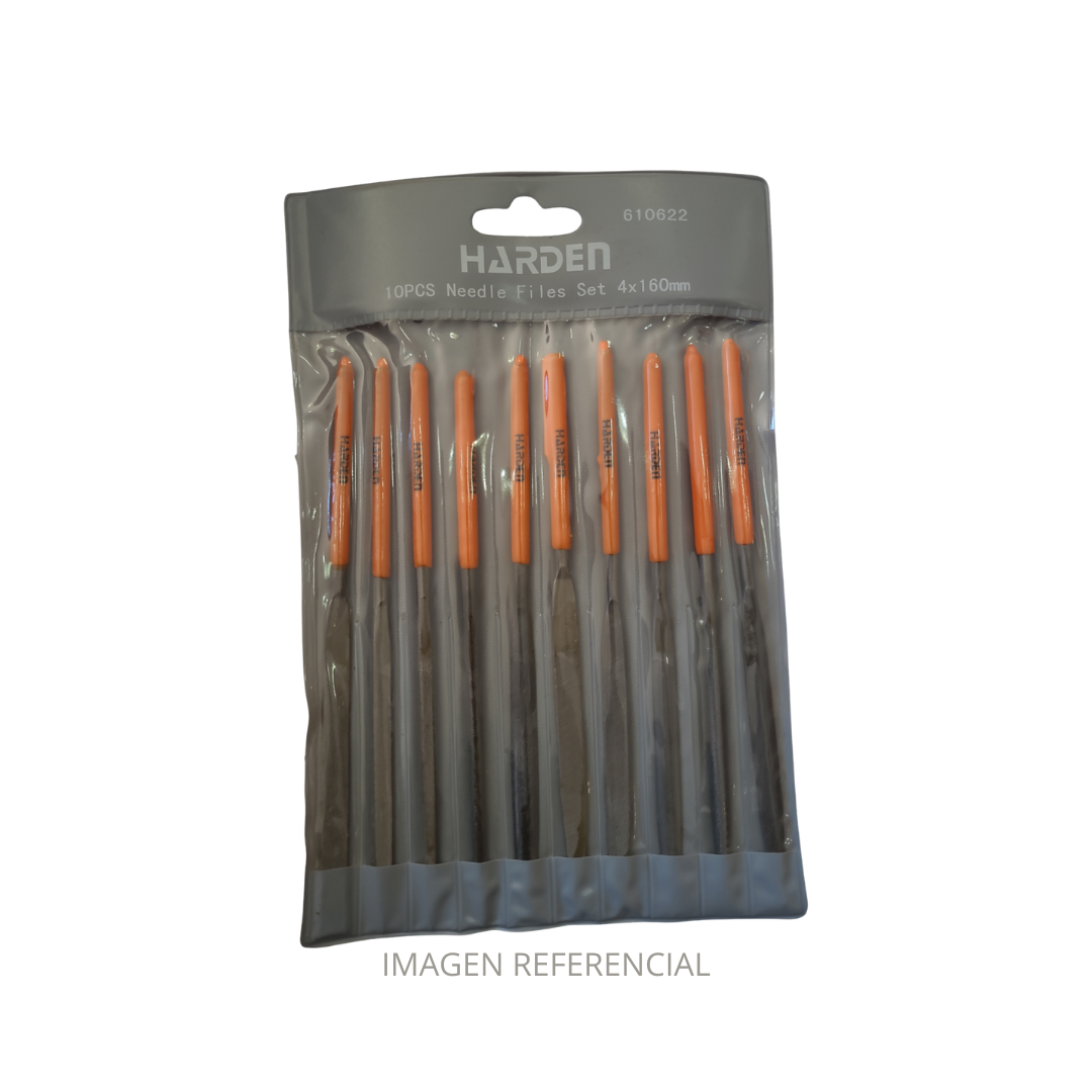 SET MINI LIMAS 4X160MM 10 PZS HARDEN 610622