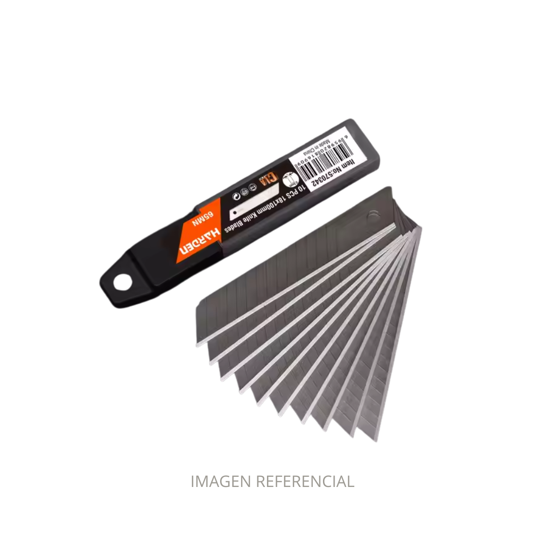 CUCHILLO DE REPUESTO 18X100MM 10 PIEZAS 570343 HARDEN