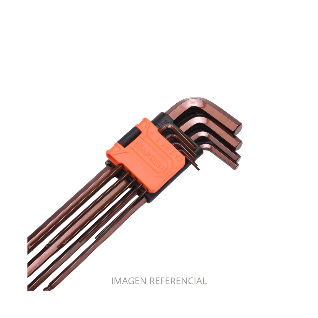 SET 9PZ LLAVES ALLEN LARGAS PUNTA BOLA HARDEN 640606