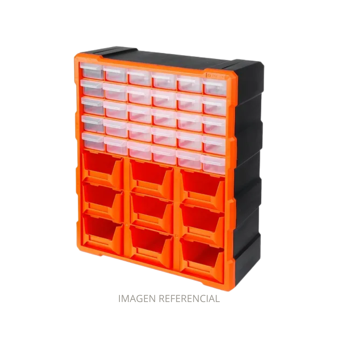 ORGANIZADOR PLASTICO 30+9 CAJONES CON DIVISION