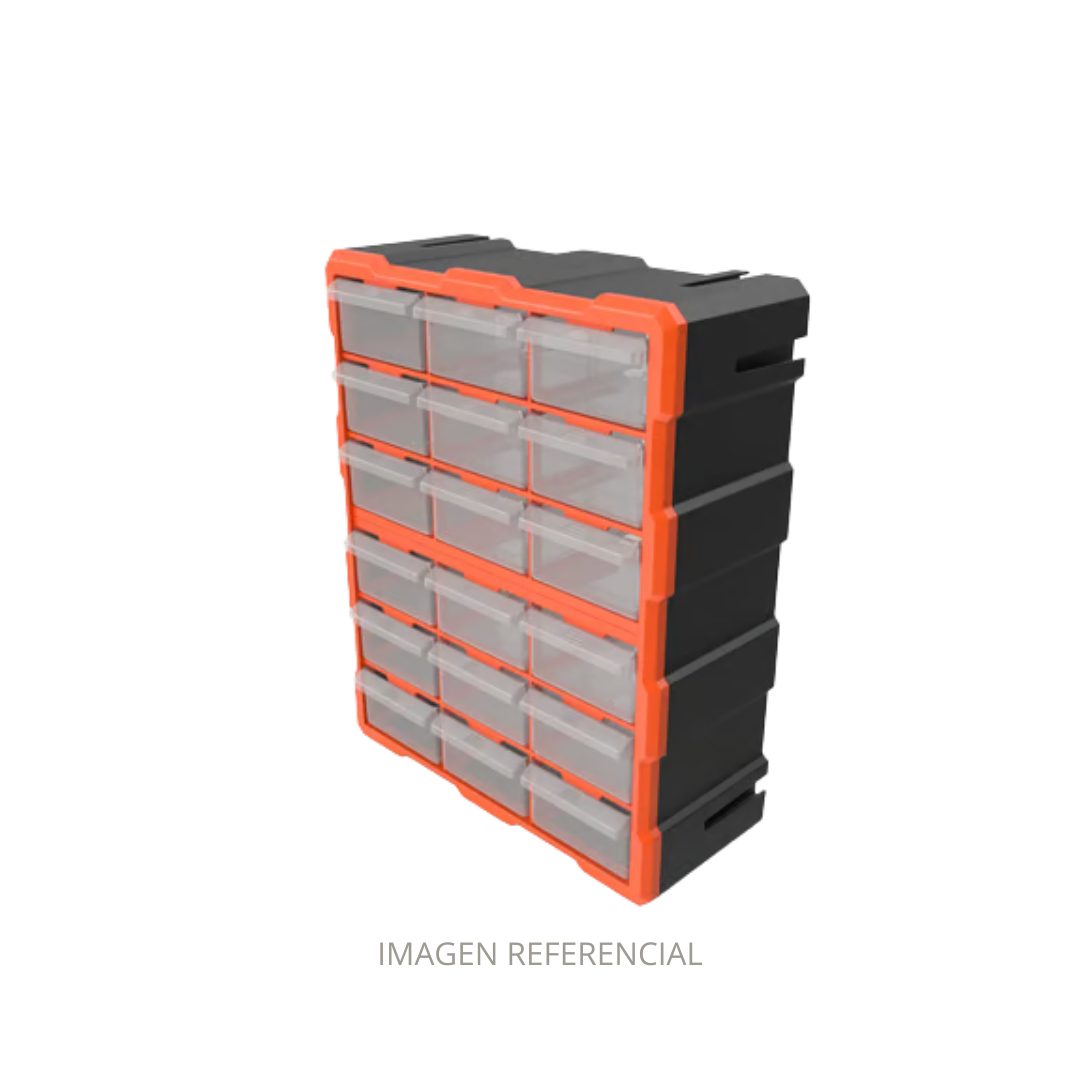 ORGANIZADOR PLASTICO 18 CAJONES CON DIVISION
