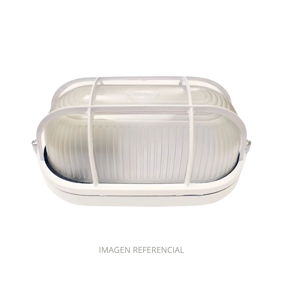 FOCO TORTUGA OVAL 60W E27 IP44 220V HS 010 BLANCO BEKAM