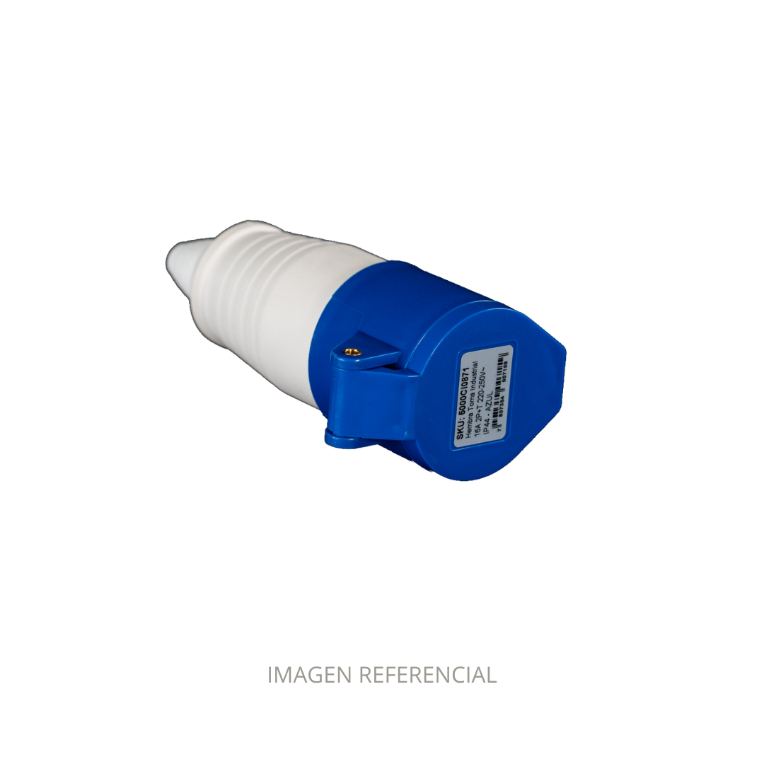 MACHO TOMA INDUSTRIAL 16A 3P 230V 6H IP44 AZUL 5000CI0861 MEC
