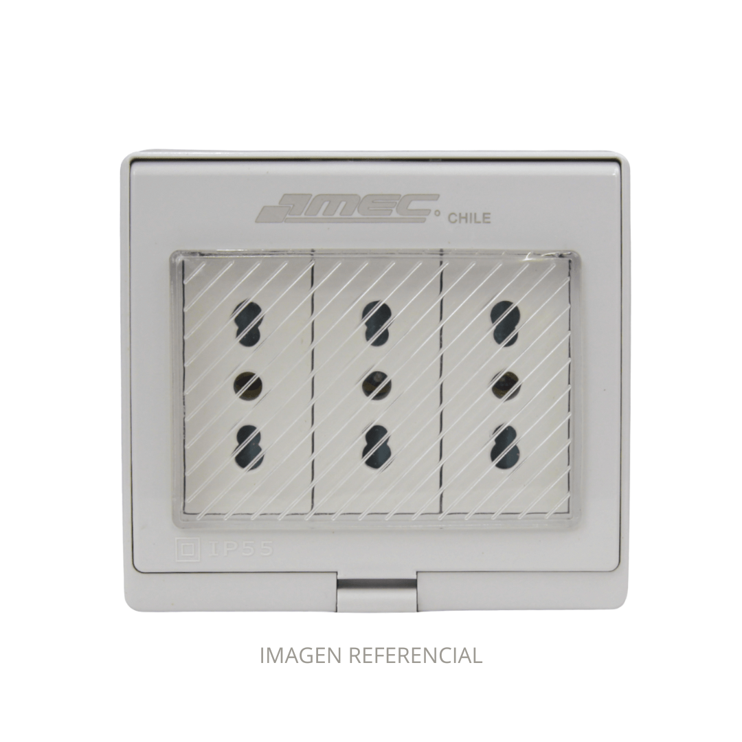 TOMA CORRIENTE TRIPLE 10/16A HIDROBOX IP55 MEC 7500HX7783