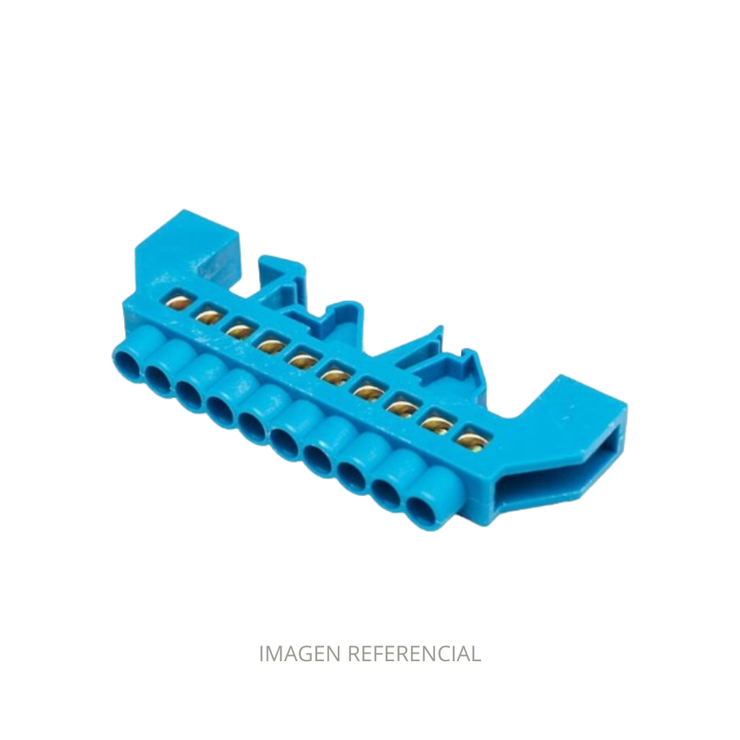 BARRA REP AISLADA RIEL DIN AZUL 10 POLOS