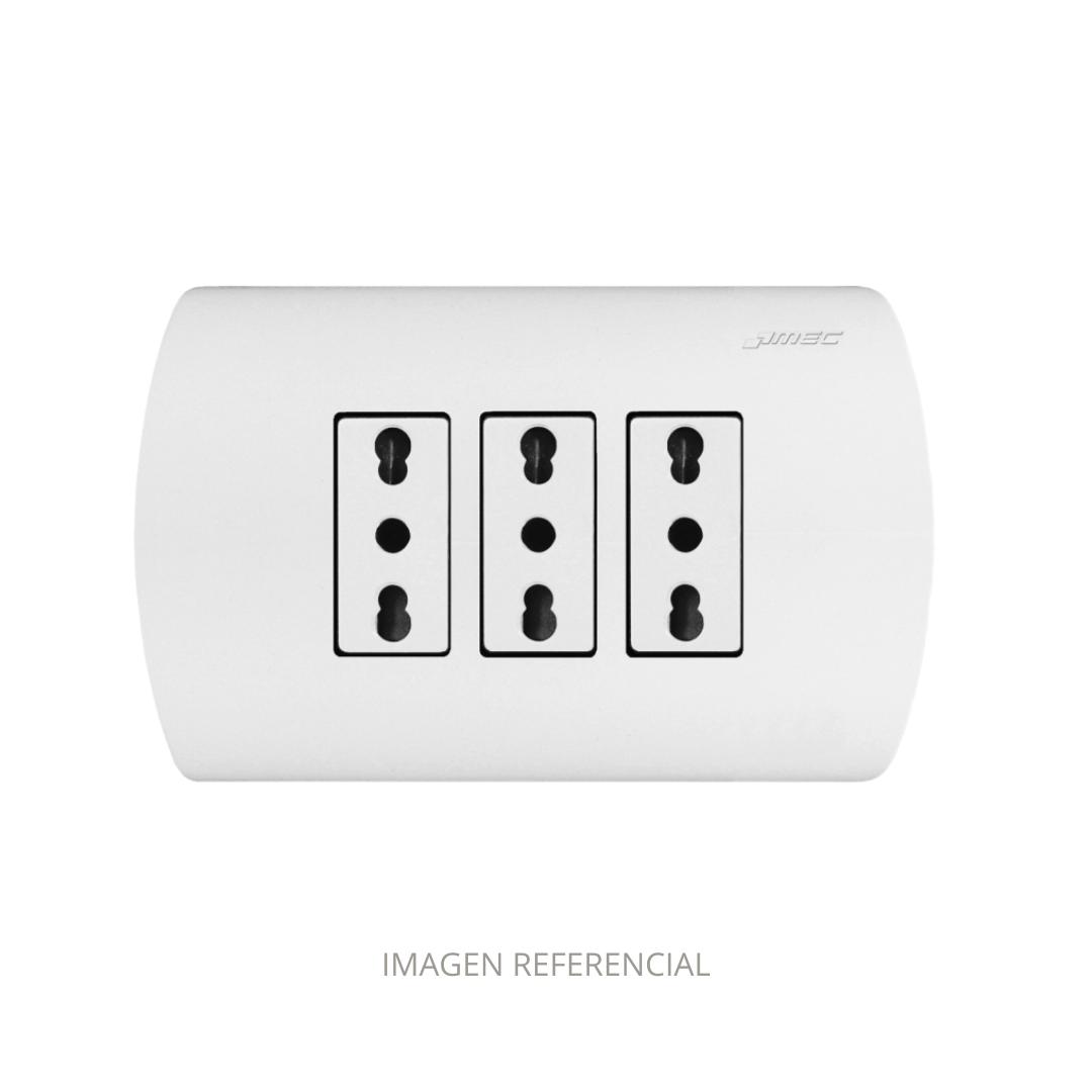 TOMA CORRIENTE TRIPLE EMBUTIDO 10/16 ARIS PRO BLANCO 0200AP0558