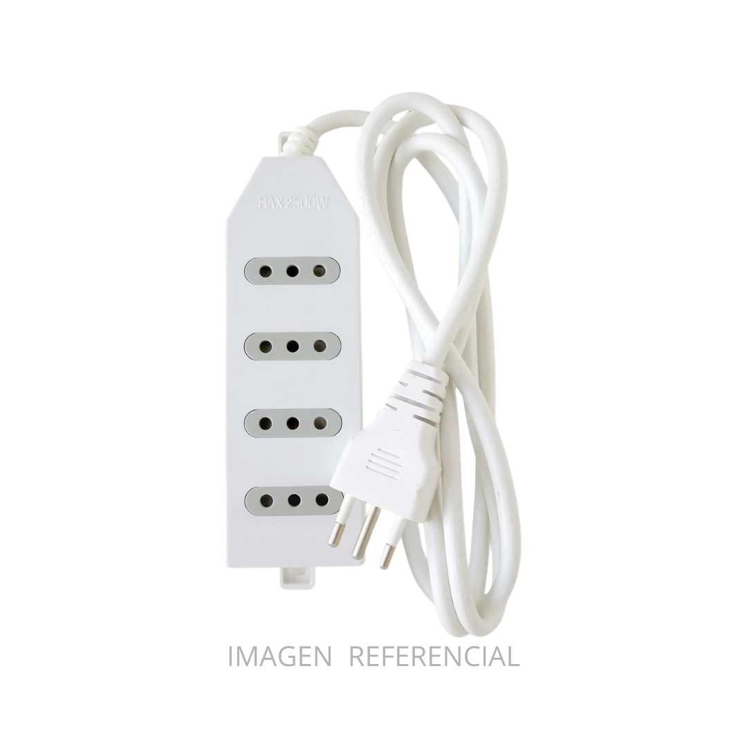 ALARGADOR 1.5 MTS MULTI. 4 POSIC BLANCO MACROTEL ME-204W1