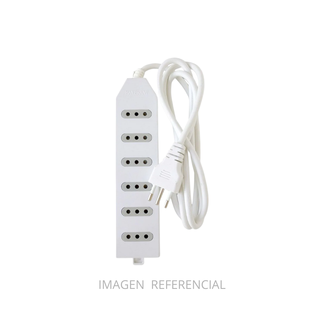 ALARGADOR 1.5 MTS MULTI. 6 POSIC BLANCO MACROTEL ME-206W1