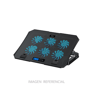 BASE VENTILADOR NOTEBOOK SIX FAN 60 LCD DIPLAY SPEE MLAB