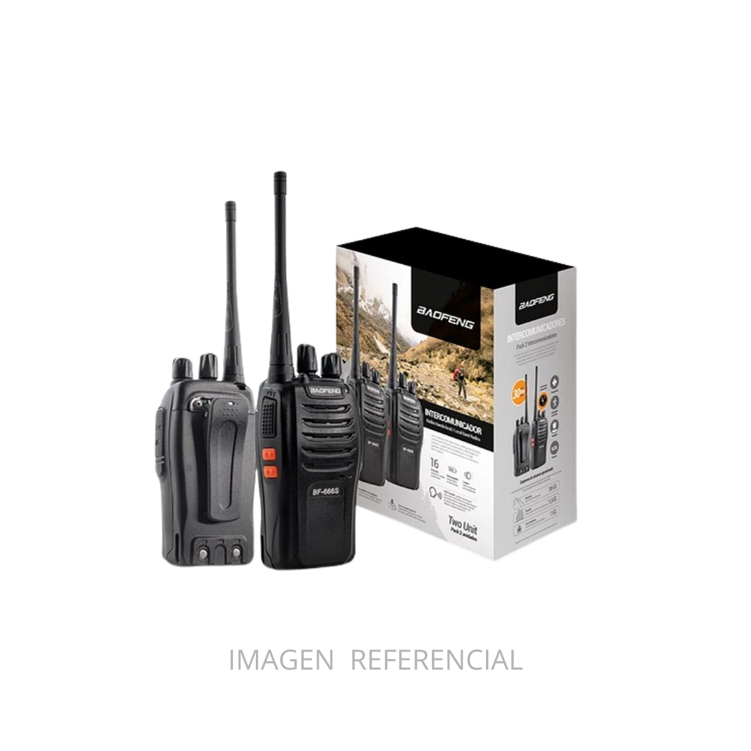 RADIO BAOFENG KIT X2 INTERCOMUNICADORES RECARGABLE 400-470MHZ