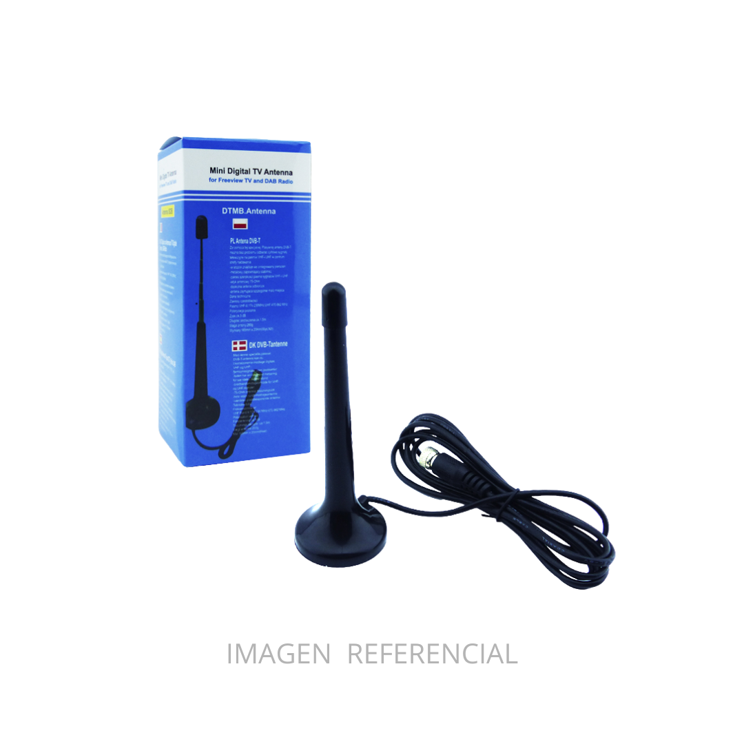ANTENA TV DIGITAL MINI COD.146882 CON IMAN CABLE 2MTS