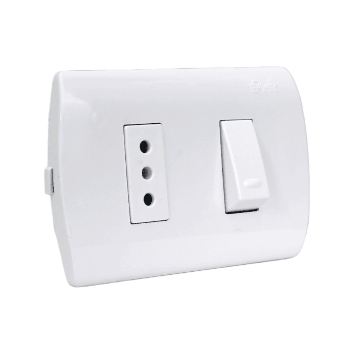 INTERRUPTOR 9/12 + TOMA CORRIENTE 10A BLANCO EMBUTIDO ARIS MEC