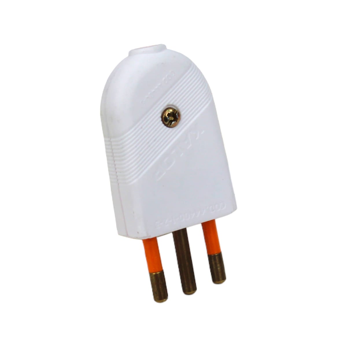 ENCHUFE MACHO PLANO SALIDA RECTA 2 PATAS + TIERRA 10A CLARO MEC