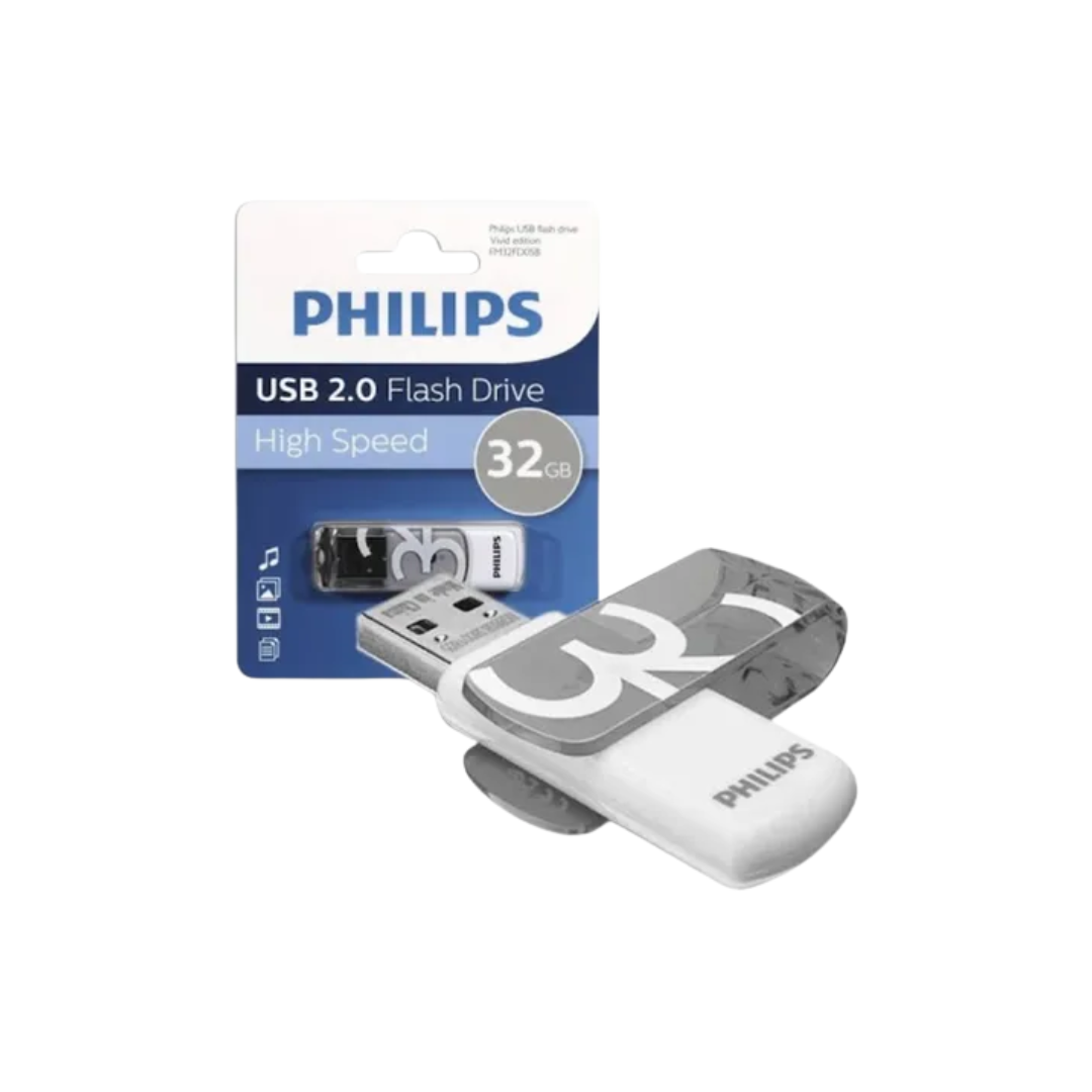 PENDRIVE PHILIPS VIVID 32GB (GRAY) 2.0 FM32FD05B