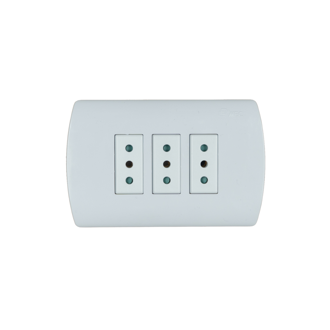 TOMA CORRIENTE TRIPLE 10A ARIS PRO BLANCO 0200AP0556