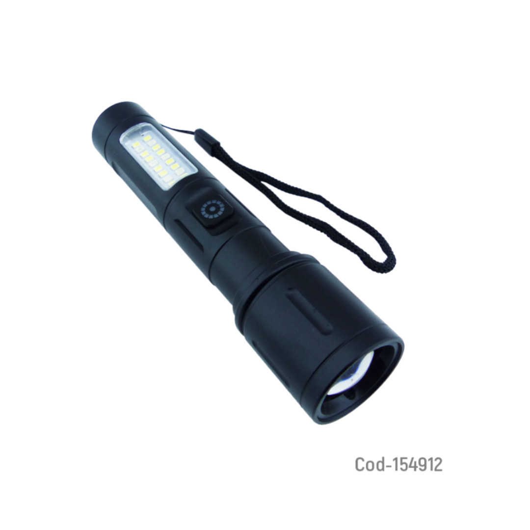 LINTERNA LED TACTICA C/ZOOM 1 LED LASER Y 18 LED LUZ BLANCA