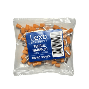 FERRUL 4MM (12 AWG) C/AISLACION LEXO COD.3334004 NARANJO