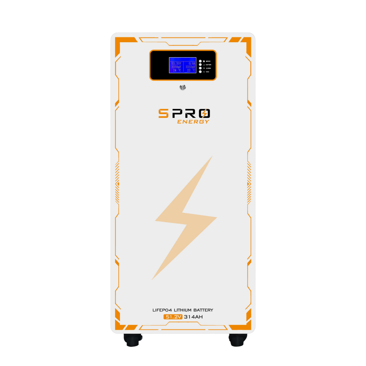 Bateria de litio SUNPRO modelo LC grado A LIFEPO4 51.2V 314AH 6.000 Ciclos 95% DOD 16kw con LCD