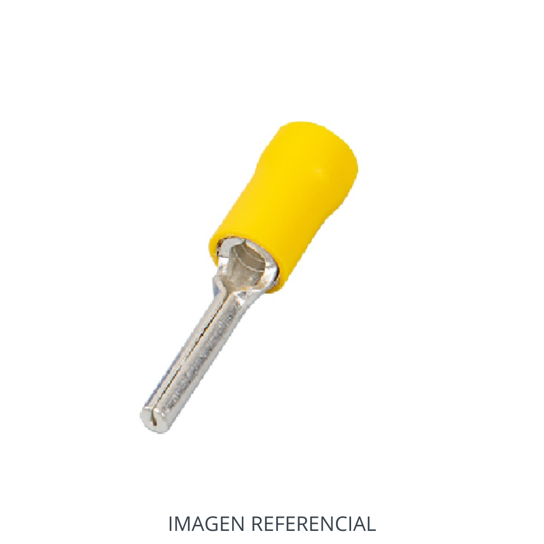 TERMINAL PUNTA 2.8MM COLOR AMARILLO PARA CABLE 10-12 AWG PTV5-12