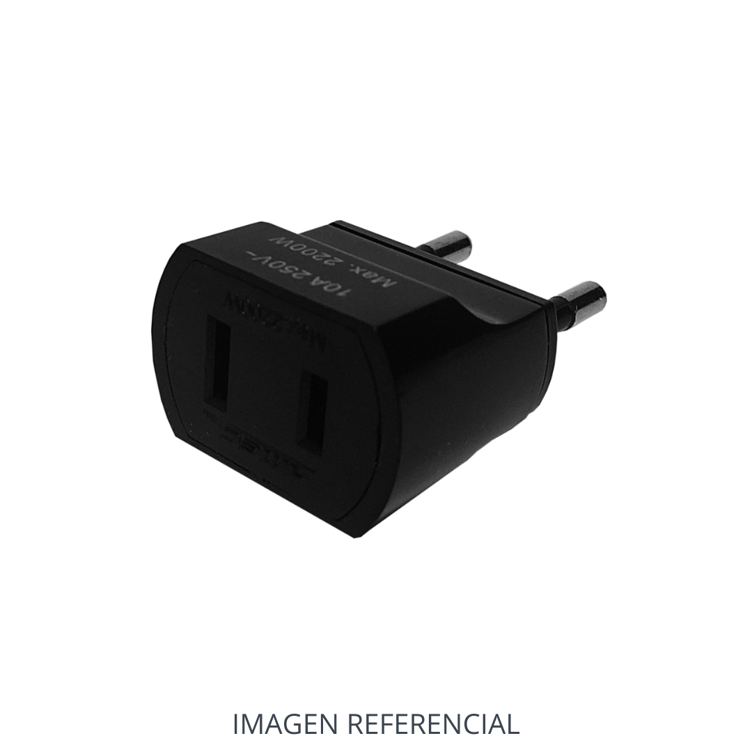 MACHO ADAPTADOR AMERICANO 2 PATAS CON TIERRA 10A NEGRO