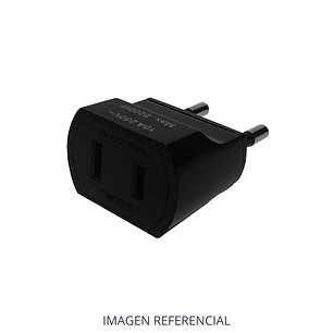MACHO ADAPTADOR AMERICANO 2 PATAS CON TIERRA 10A NEGRO