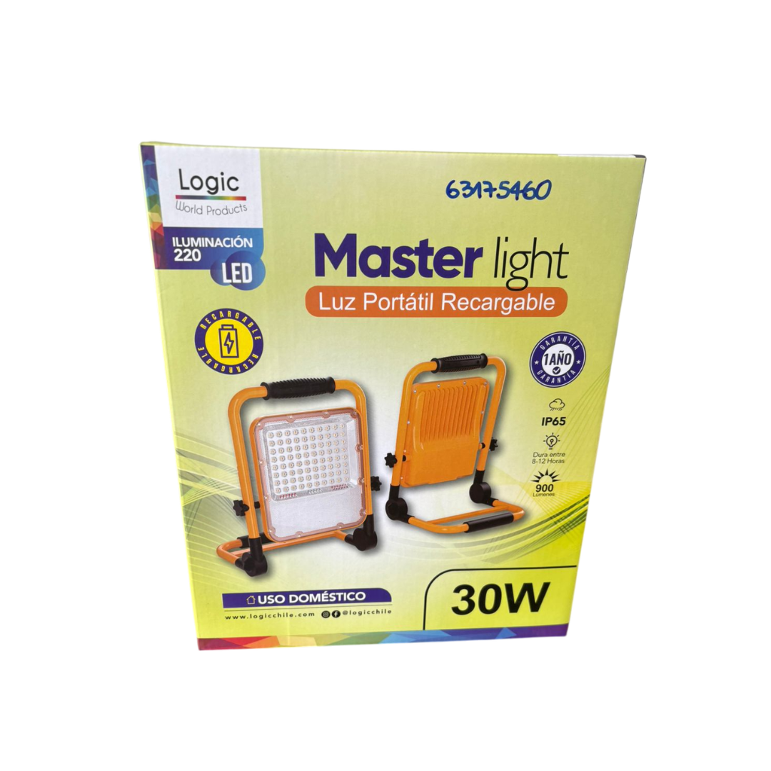 FOCO PORTATIL RECARGABLE MASTERLIGHT 30W LOGIC